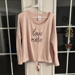 Secret Treasures Light Pink Long Sleeve Top